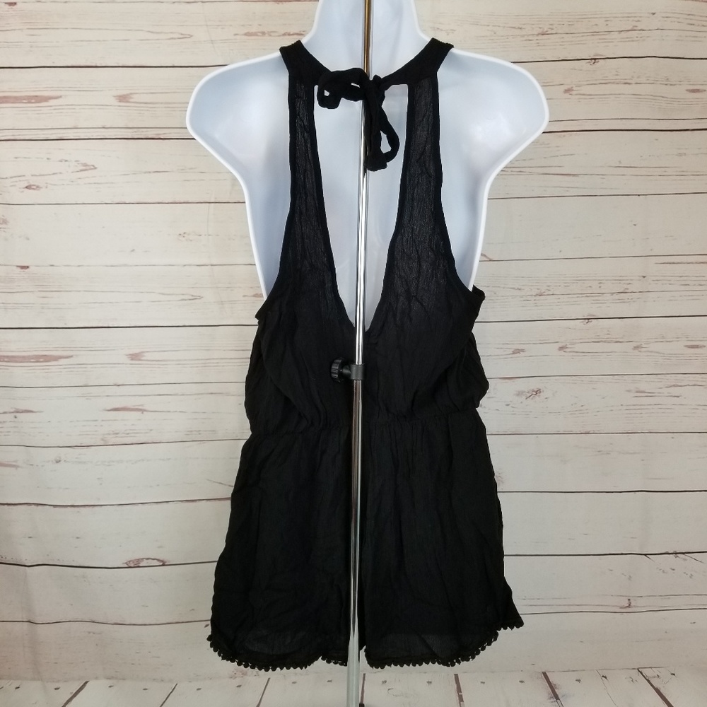 Solemio Women's L Black Romper Open Back Halter - Picture 8 of 8